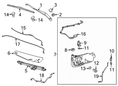 2021 Cadillac Escalade ESV Wipers Rear Arm Diagram for 84768069