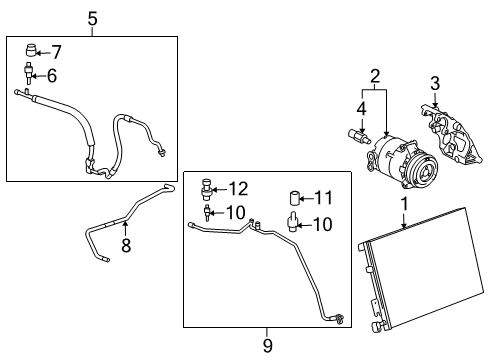2009 Cadillac XLR Air Conditioner Compressor Diagram for 19418172