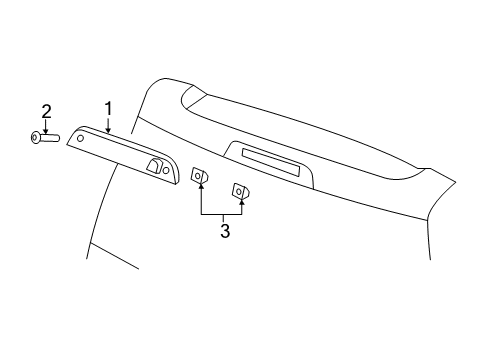 2017 Jeep Compass High Mount Lamps Nut-Snap In Diagram for 6036718AA