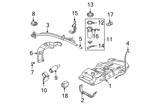 1997 Chevrolet Venture Senders Fuel Level Sensor Kit Diagram for 25323808