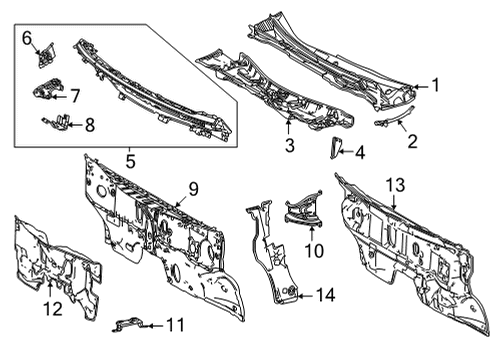 2021 Toyota Sienna Cowl Silencer Diagram for 55242-08010