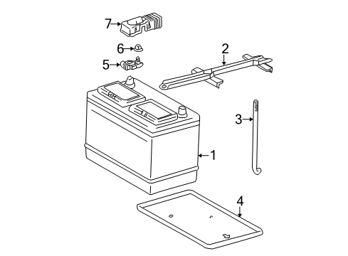 2003 Toyota Sequoia Battery Positive Cable Diagram for 82122-34021