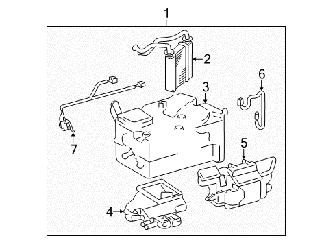 2004 Toyota Echo Heater Core & Control Valve Heater Assembly Diagram for 87150-52071
