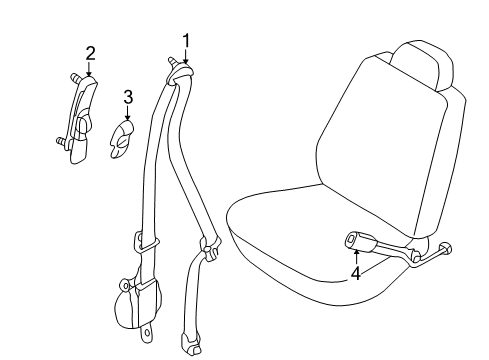 Diagram for 2000 Infiniti QX4 Seat Belt 