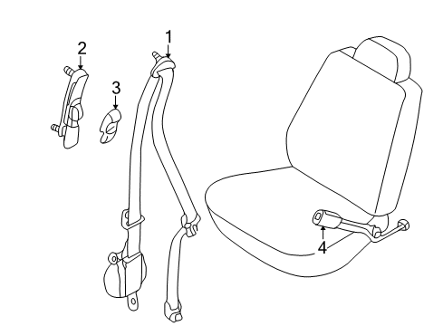 1998 Infiniti QX4 Seat Belt Rear Seat Tongue Belt Assembly, Left Diagram for 88845-1W600