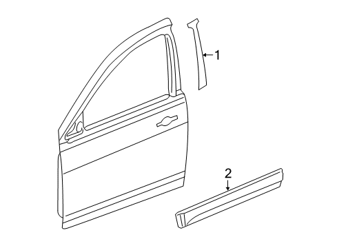 2014 Jeep Patriot Exterior Trim - Front Door Molding-Front Door Diagram for 5182566AC