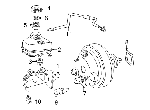 2004 Chrysler Crossfire Hydraulic System Brake Mastr Cylinder Diagram for 5127446AA