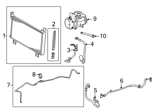 2011 Lexus RX450h Air Conditioner Tube & Accessory Assembly Diagram for 88710-48380