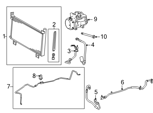 2014 Lexus RX450h Air Conditioner Compressor Assembly, W/MOTER Diagram for 88370-48080