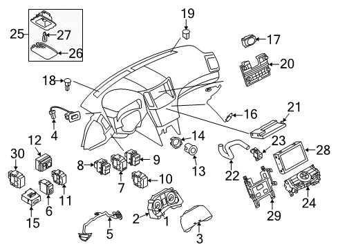 2009 Infiniti FX50 Cluster & Switches, Instrument Panel Cover-Front Meter Diagram for 24813-1CA0A