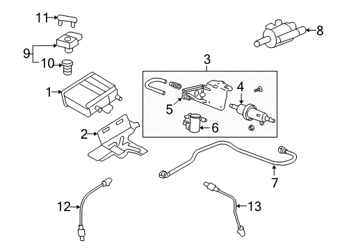 2008 GMC Yukon Emission Components Vapor Canister Diagram for 22945639