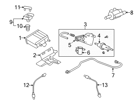 2008 GMC Yukon Emission Components Canister Hose Diagram for 25887005