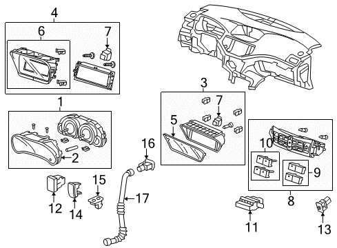 2009 Acura TSX Cluster & Switches, Instrument Panel Meter Assembly, Combination Diagram for 78100-TL2-A12