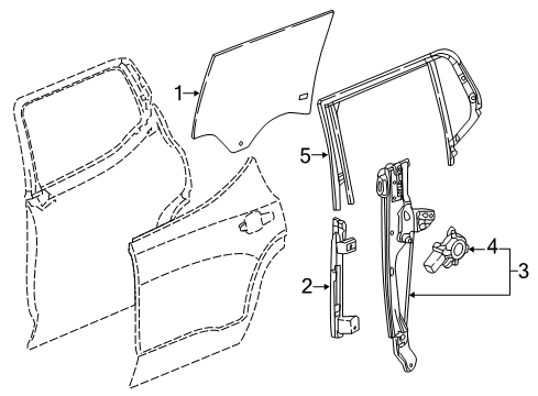 2019 GMC Acadia Rear Door Run Weatherstrip Diagram for 84045952