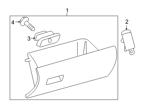 2011 Toyota Tacoma Glove Box Glove Box Door Diagram for 55550-04061-B0