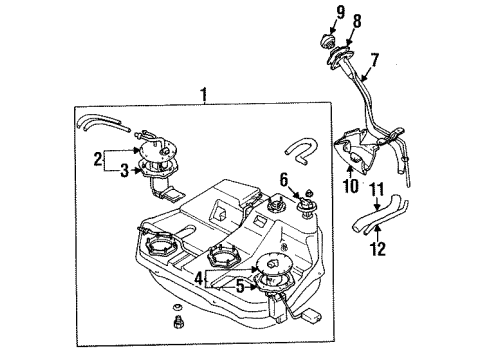 1995 Mitsubishi Eclipse Senders Electric Fuel Pump Diagram for MR134868