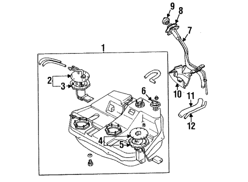 1998 Mitsubishi Eclipse Senders Cap Diagram for MR342184