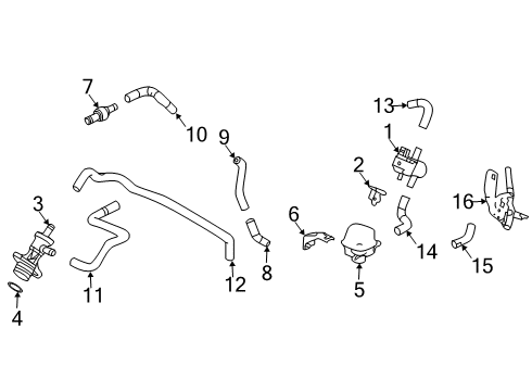 2020 Honda Civic Emission Components Joint, Purge Diagram for 36166-RPY-G01