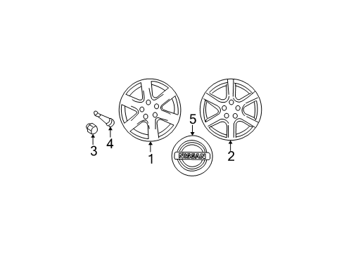 2007 Nissan Maxima Wheels Aluminum Wheel Diagram for 40300-ZK30A