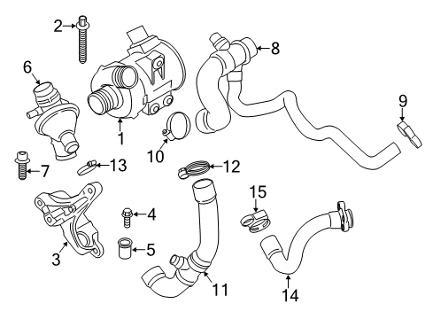 2013 BMW X1 Water Pump Thermostat Diagram for 11538635689