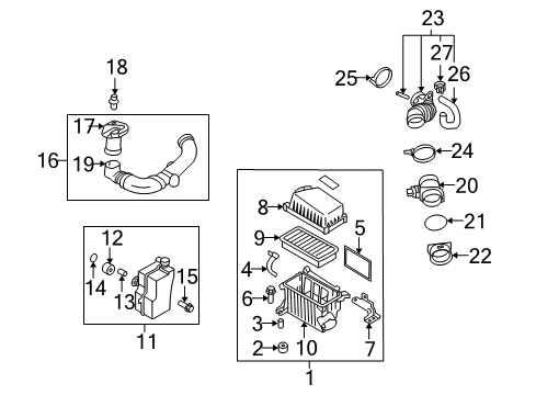 2006 Kia Rio Powertrain Control Clamp-Hose Diagram for 1471137006B