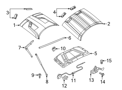 2020 Dodge Challenger Hood & Components Hood Panel Diagram for 68259670AA