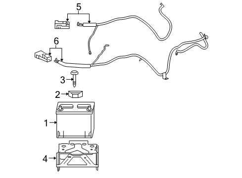 2009 Pontiac Solstice Battery Positive Cable Diagram for 19116223