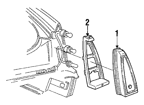 1985 Cadillac Eldorado Combination Lamps Housing, Rear Combination & Side Marker Lamp Diagram for 5973563
