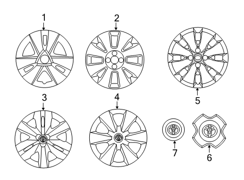 2007 Toyota Yaris Wheel Covers & Trim Wheel Cover Diagram for 42602-52320