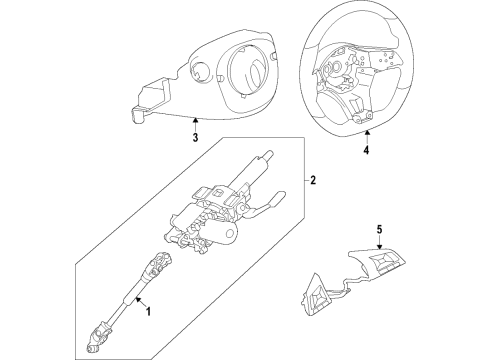 2020 Nissan Versa Steering Column & Wheel, Steering Gear & Linkage Switch Assy-Steering Diagram for 25550-6CA1B