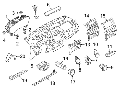 2019 Ford Ranger Ignition Lock Hazard Switch Diagram for EB3Z-13350-AA