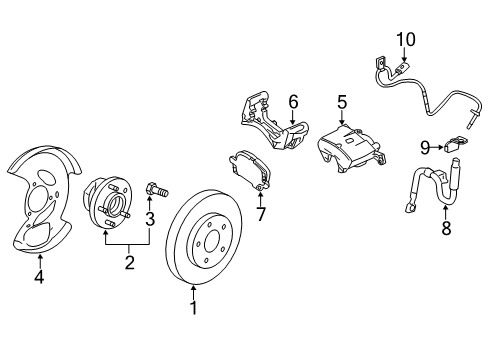 2012 GMC Terrain Brake Components Splash Shield Diagram for 20945767