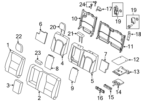 2019 Ford F-150 Rear Seat Components Cup Holder Diagram for HC3Z-1613562-AA