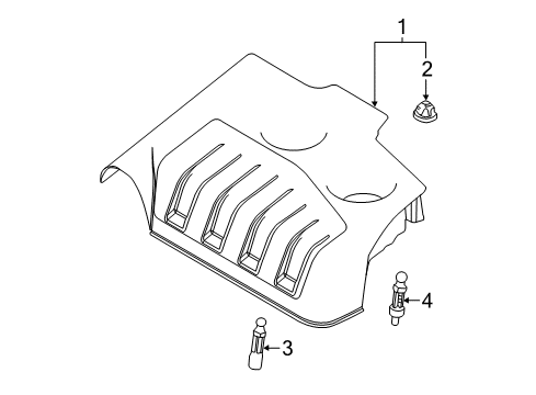 2017 Ford Explorer Engine Appearance Cover Center Cover Insulator Diagram for BR3Z-9P686-A