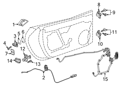 2014 Chevrolet Corvette Front Door Latch Diagram for 22826657