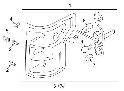 2020 Ford F-150 Bulbs Tail Lamp Diagram for JL3Z-13404-H