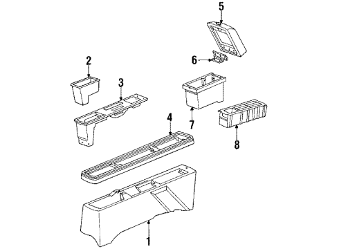 1984 Buick Century Console Console Asm-Front Floor Upper Diagram for 14082535