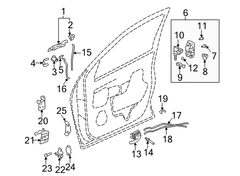 2002 Buick Rendezvous Front Door Rod-Front Side Door Locking Diagram for 10421536