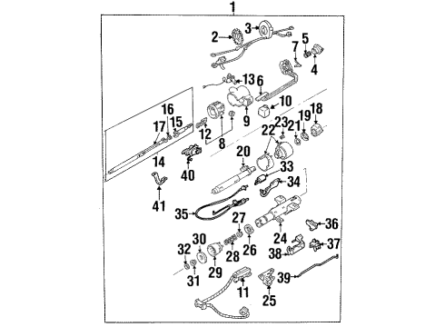 1994 Cadillac Eldorado Steering Column, Steering Wheel Lock, Steering Column Shaft Diagram for 26017656