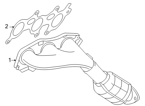 2007 Lexus GS450h Exhaust Manifold Exhaust Manifold Sub-Assembly, Left Diagram for 17150-31141