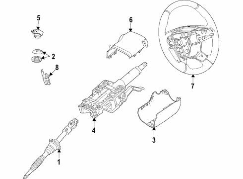 2021 Cadillac XT6 Steering Column & Wheel, Steering Gear & Linkage Upper Column Cover Diagram for 23366470