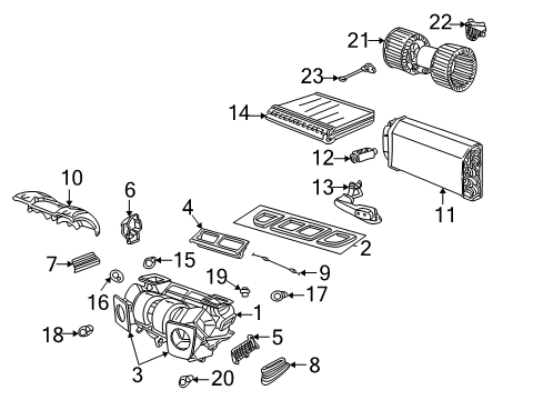 2005 BMW X5 Blower Motor & Fan Evaporator Diagram for 64118385690