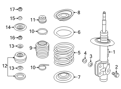 2016 Chevrolet SS Struts & Components - Front Front Suspension Strut Assembly Diagram for 92269316