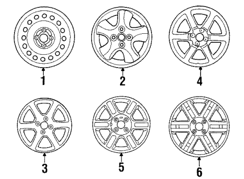 2001 Mercury Cougar Wheels Wheel, Alloy Diagram for 1S8Z-1007-AA