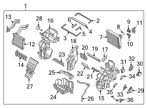 2021 Kia Niro A/C & Heater Control Units Door Assembly-Defroster Diagram for 97147G2000