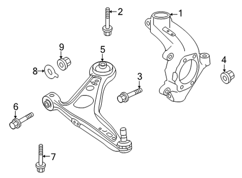 2021 Nissan Rogue Front Suspension Components Link COMPL-Transverse, LH Diagram for 54501-6RA0B