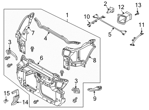 2005 Nissan 350Z Radiator Support Duct - Air Intake, RH Diagram for 21468-CD000