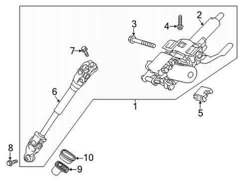 2021 Nissan Kicks Steering Column & Wheel, Steering Gear & Linkage Column Assy-Steering, Upper Diagram for 48810-5EE0A