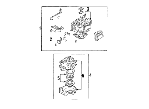 1995 Nissan Pathfinder Blower Motor & Fan Heating Unit-Front Diagram for 27110-85P10