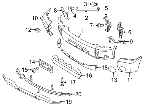 2014 Nissan Titan Front Bumper FINISHER-Front FASCIA, RH Diagram for 62256-7S200